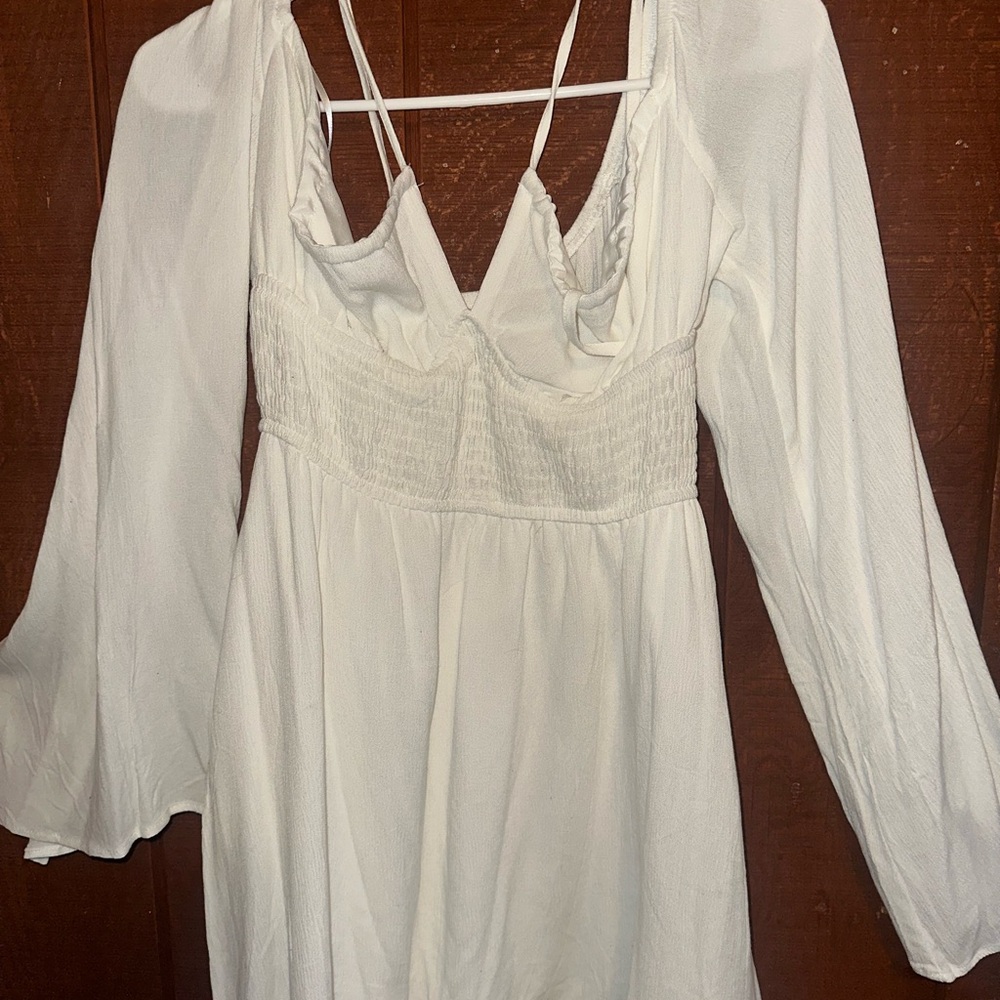 White Long Sleeve Dress